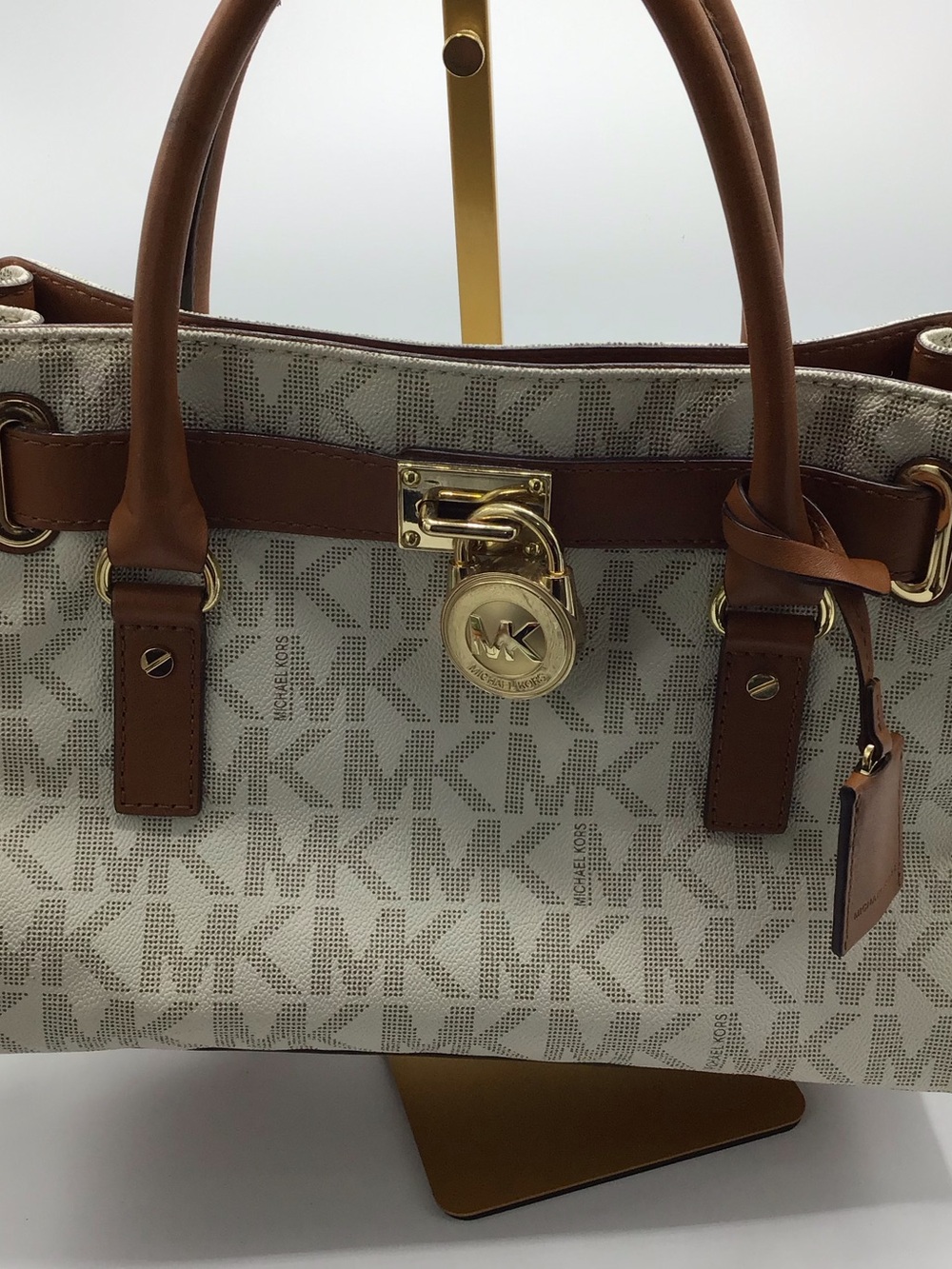 Michael Kors White and Brown Women's Bag